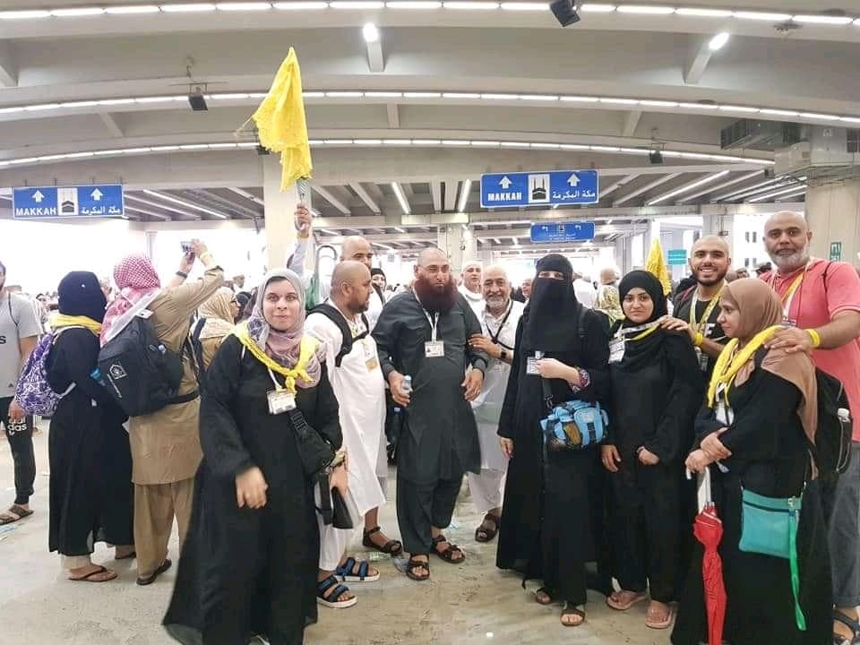 Pilgrims celebrating together in Makkah
